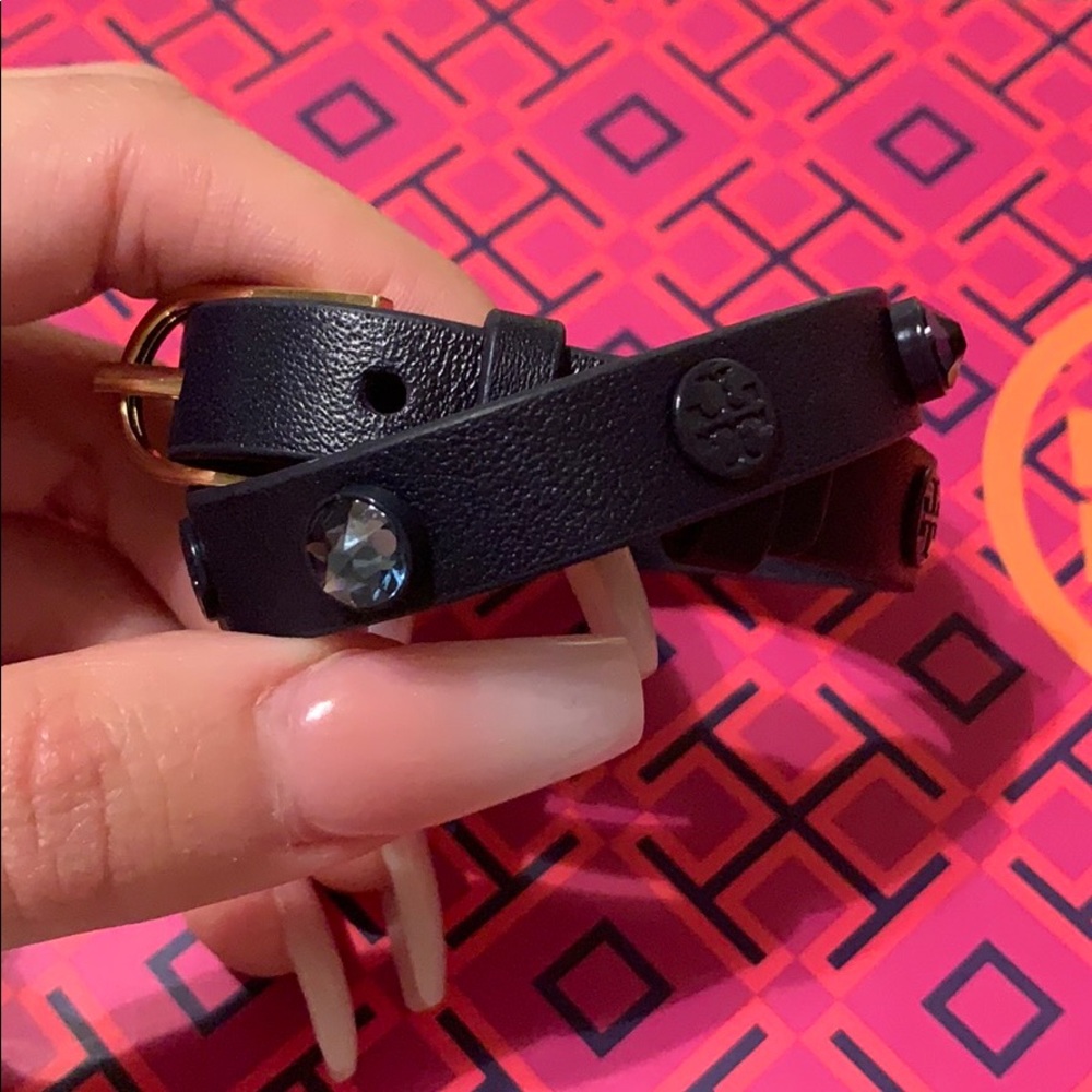 Tory Burch Leather Double Wrap Bracelet
